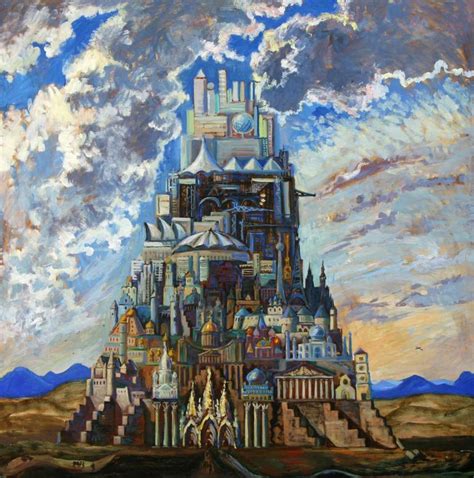 Babel Tower Painting by Katia Weyher | Saatchi Art