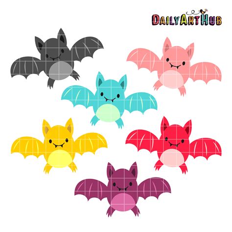 Halloween Cute Bats Clip Art Set – Daily Art Hub – Free Clip Art Everyday