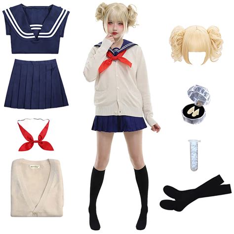 Buy Himiko Toga Cosplay Outfit School Uniform Sailor JK Dress Halloween ...