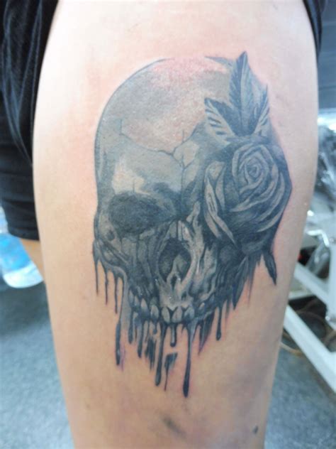 Skull, tattoo, black and gray tattoo Skull Tattoo Design, Skull Tattoos ...