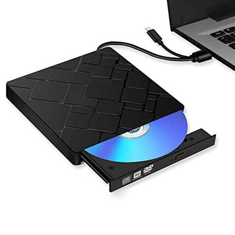 Auitee External CD DVD Drive,USB 3.0 Type C Dual Port Slim Portable ...