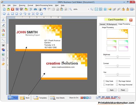 Business Cards Maker Software designs printable visiting cards ...