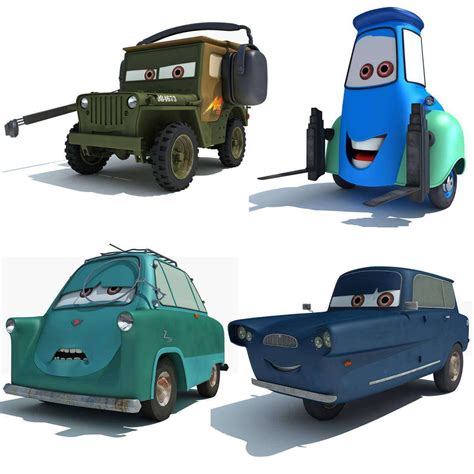 Disney Pixar Cars 2 Characters 3D Model