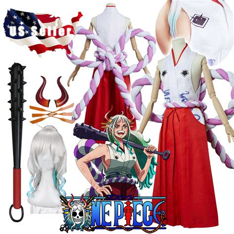 One Piece Yamato Anime Manga Cosplay Halloween Costume Wig Horn Club ...