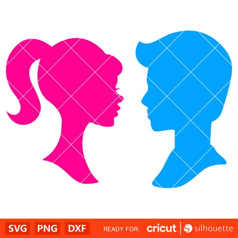 Barbie & Ken Head Bundle Svg, Barbie Doll Svg, Girly Pink Svg, Retro ...