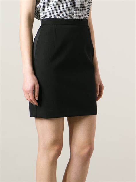 Saint laurent Short Pencil Skirt in Black | Lyst