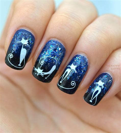 The Midnight Cats: Halloween Manicure Design | Cat nail designs ...