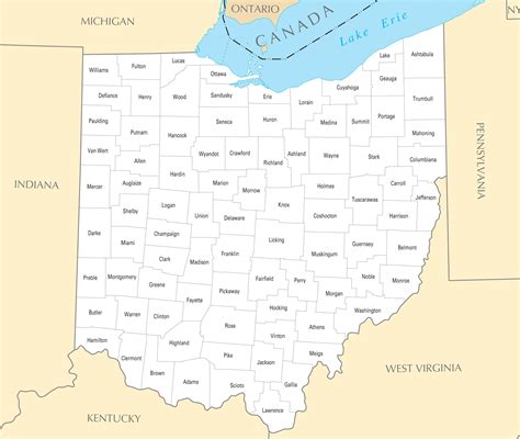 Discover The Counties Of Ohio Map: A Complete Guide - World Map Colored ...