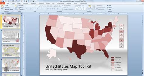 US Map for PowerPoint Presentations with States Highlighted