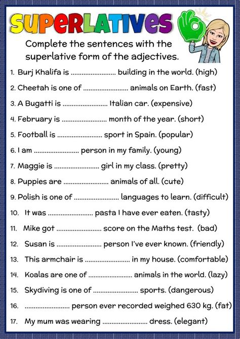 Comparative Superlative Adjectives Worksheets Printable ...