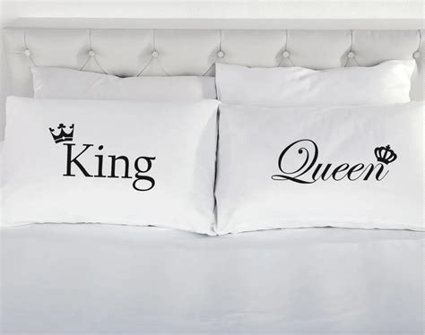 Valentine Gift Couples Pillowcases King Queen Crown Pillowcase Set ...