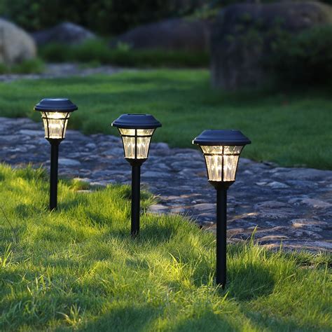 Hosus Solar Outdoor Landscape Pathway Light, Set of 4, with Glass Lens