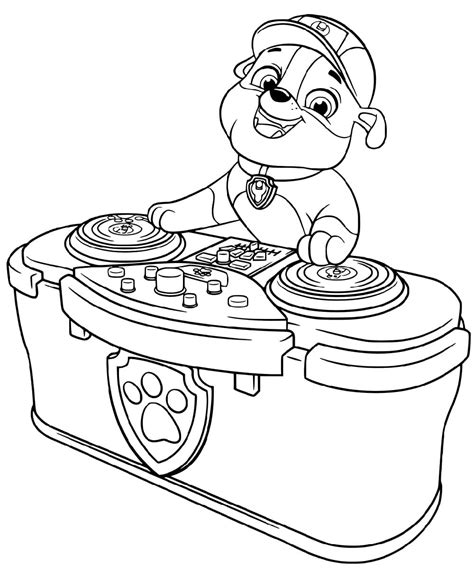 DJ Rubble Paw Patrol coloring page - Download, Print or Color Online ...