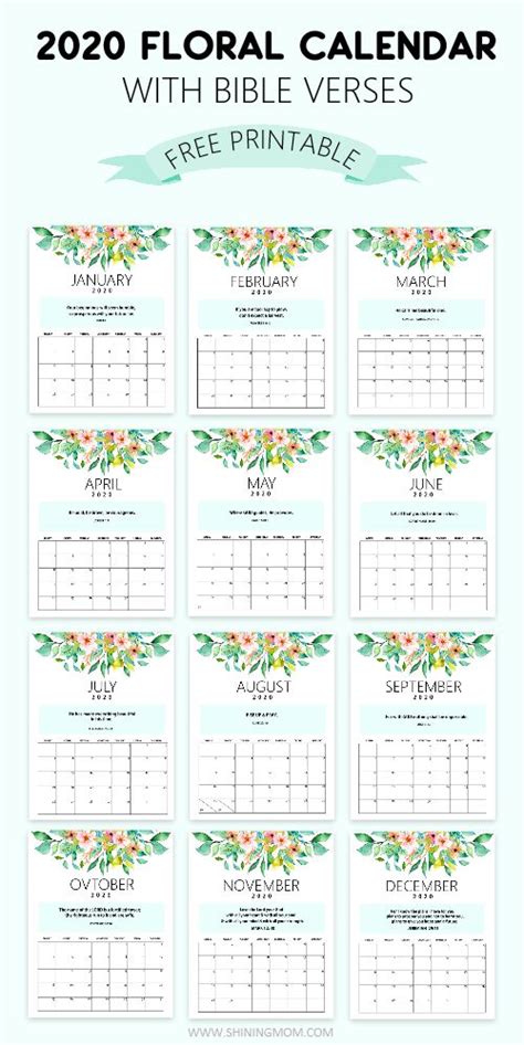 FREE 2020 Desk Calendar Printable with Bible Verses to Inspire You ...