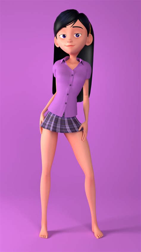 Violet Parr with school skirt by jhzoidberg on DeviantArt