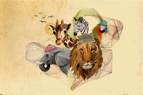 Fashionable Zoo Animals Painting by Chintami Ricci | Fine Art America