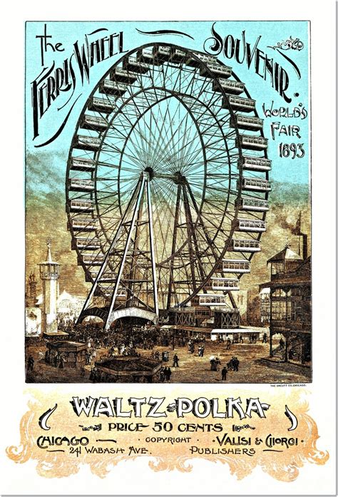 1893 Chicago Worlds Fair Ferris Wheel Vintage Poster - Etsy