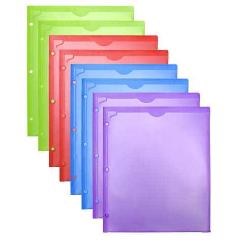 Buy Heavy Duty Plastic Folders with Clear Front Pockets 8 Pack, Folders ...