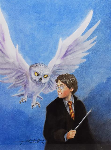 Harry and Hedwig (Jason Cockroft illustration) — Harry Potter Fan Zone