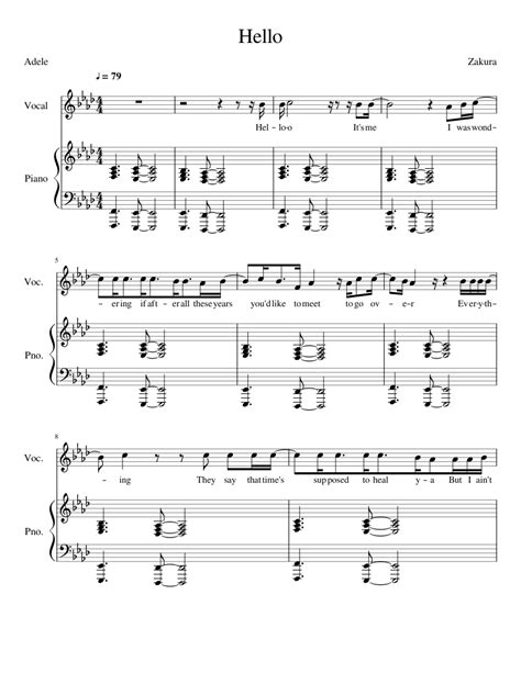 Adele - Hello Sheet music for Piano (Piano Duo) | Musescore.com