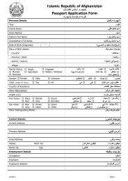 Passport Application Form - The Afghanistan Embassy