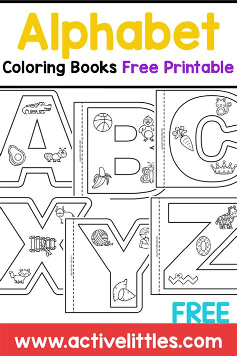 Alphabet Coloring Books Free Printable (Uppercase Version) - Active Littles