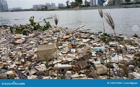 Plastic Pollution in Water. Stock Photo - Image of dropped, bags: 146313358