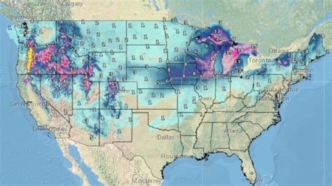 Snow Map Shows States Where Snow Depth Will Be Highest