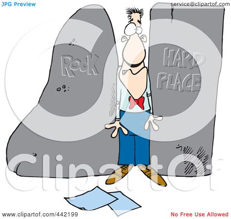 Royalty-Free (RF) Clip Art Illustration of a Cartoon Man Stuck Between ...