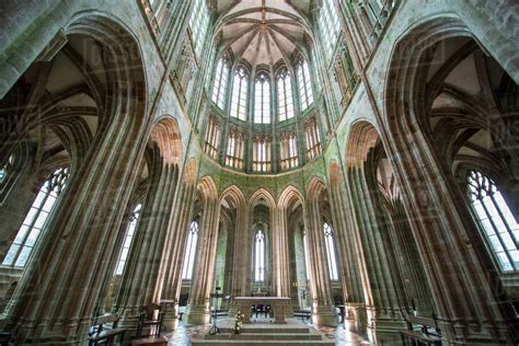 Abbey interior of Mont Saint-Michel, France - Stock Photo - Dissolve