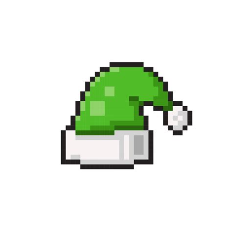 green santa hat in pixel art style 21195060 Vector Art at Vecteezy