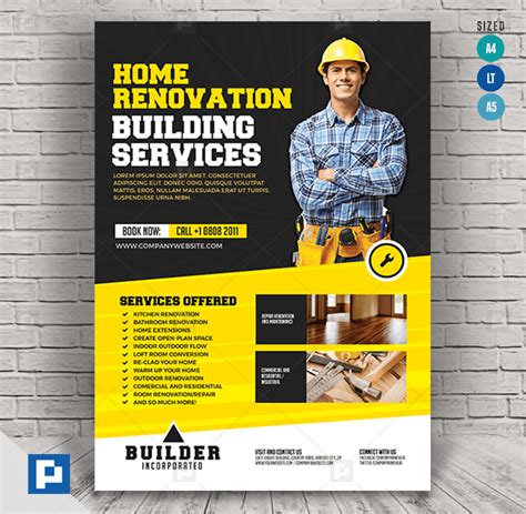 Construction Company Services Flyer - PSDPixel