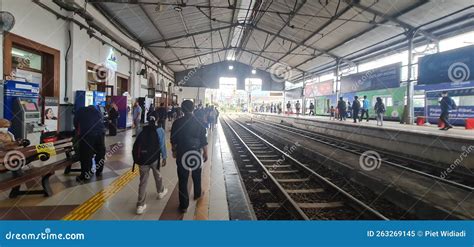 Rail Train Station in Bogor Editorial Image - Image of building ...