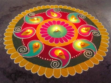 Simple Flower Rangoli Designs For Competition | Best Flower Site