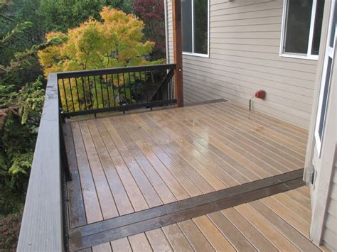 Timbertech tigerwood decking with mocha border | Deck Masters, LLC