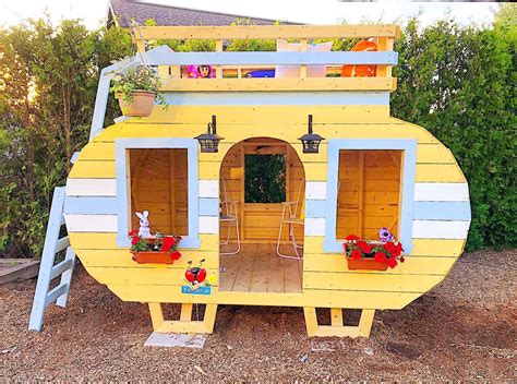 Happy Camper Playhouse Plan for Kids | DIY | 6x10 & 8x15 Sizes – Paul's ...