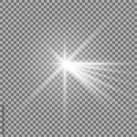 Light with a glare on transparent background, sun rays with ...