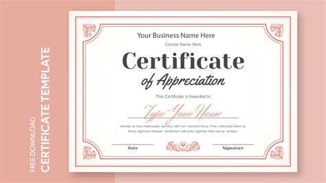 Certificate of Appreciation Free Google Docs Template - gdoc.io