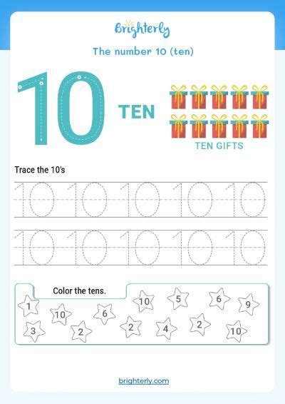 Free Printable Number 10 (Ten) Worksheets for Kids [PDFs] Brighterly