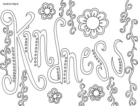 Word Coloring pages - DOODLE ART ALLEY