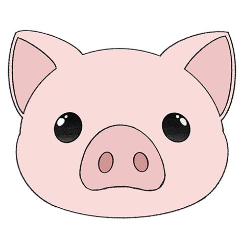 How to Draw a Pig Face - Easy Drawing Tutorial For Kids