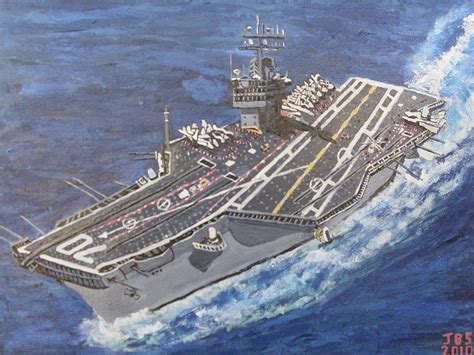 Aircraft Carrier Cvn-70 Carl Vinson Painting by Jose Bernal