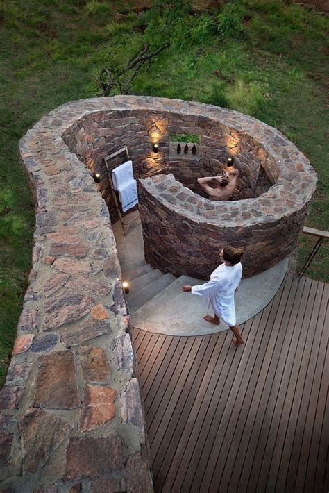 Gartendusche Outdoor Spaces, Outdoor Living, Diy Outdoor, Outdoor Stone ...