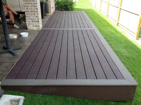 Simple two tone composite deck | Backyard, Backyard patio, Deck designs ...