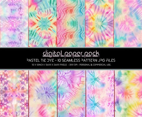 Pastel Tie Dye Pattern Seamless Digital Paper Pack - Etsy