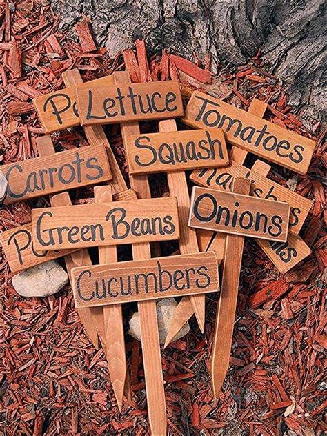 Wood Garden Marker, Garden Sign, Hand painted Cedar Wood Sign ...