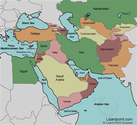 Middle East Map Quiz With Capitals - Gretal Gilbertine