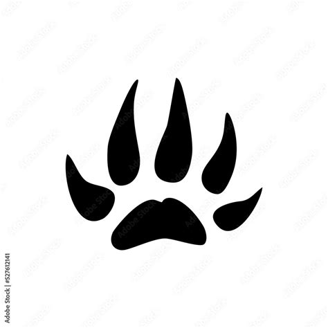 Raccoon animal footprints isolated black silhouette icon. Vector forest ...