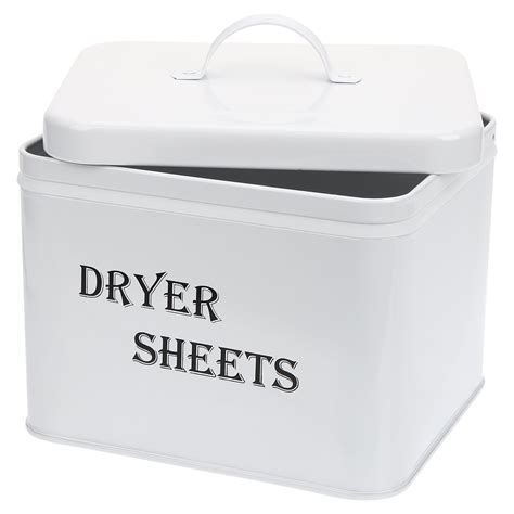 Drying Sheet Storage Box Metal Container with Lid Storage Bins Laundry ...