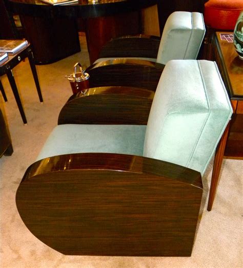 Modernist Streamline Art Deco Custom Chairs in Macassar Wood | Seating ...